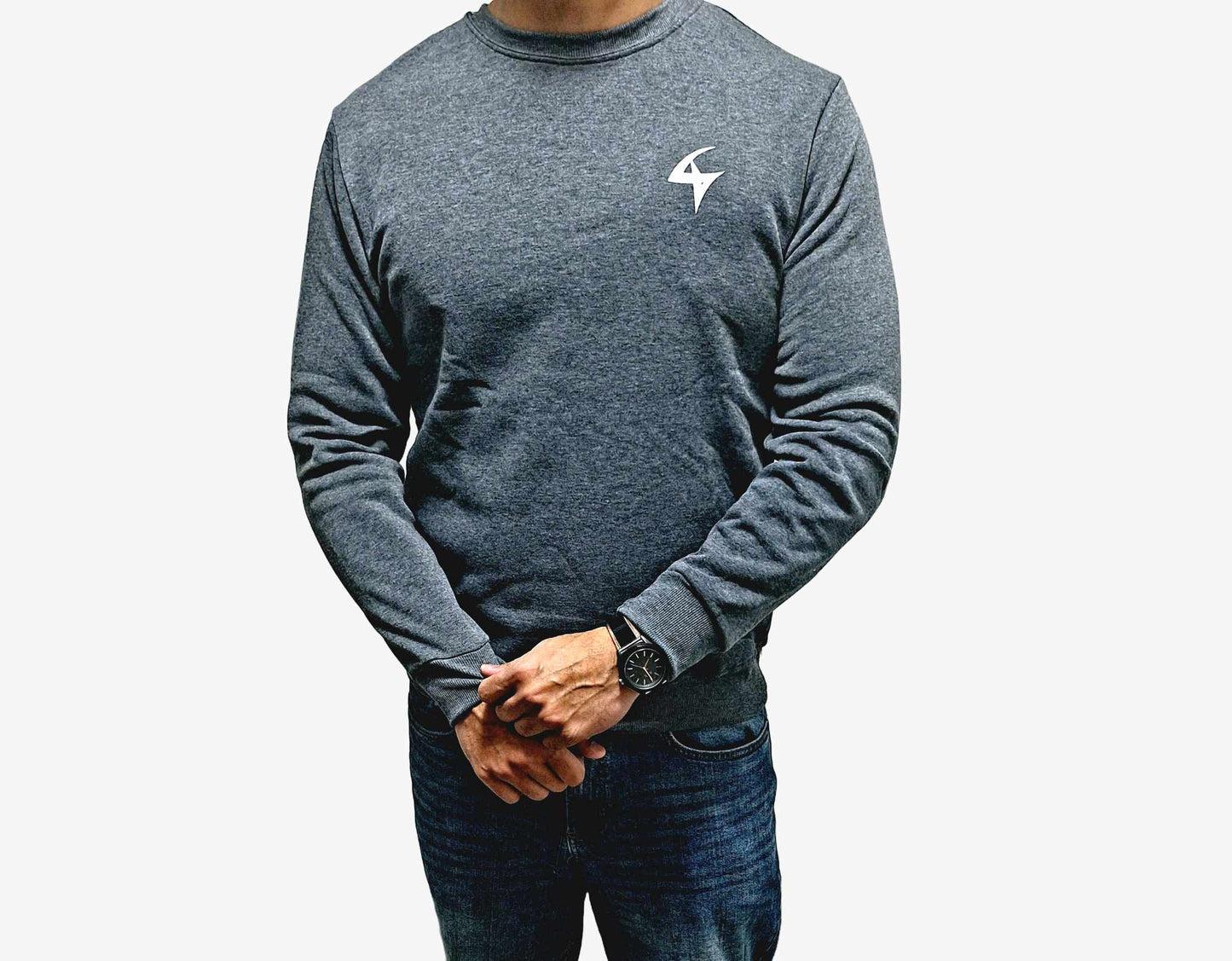 Men's Lightweight Fleece Crewneck - Comfortable Pullover Sweatshirt Grey