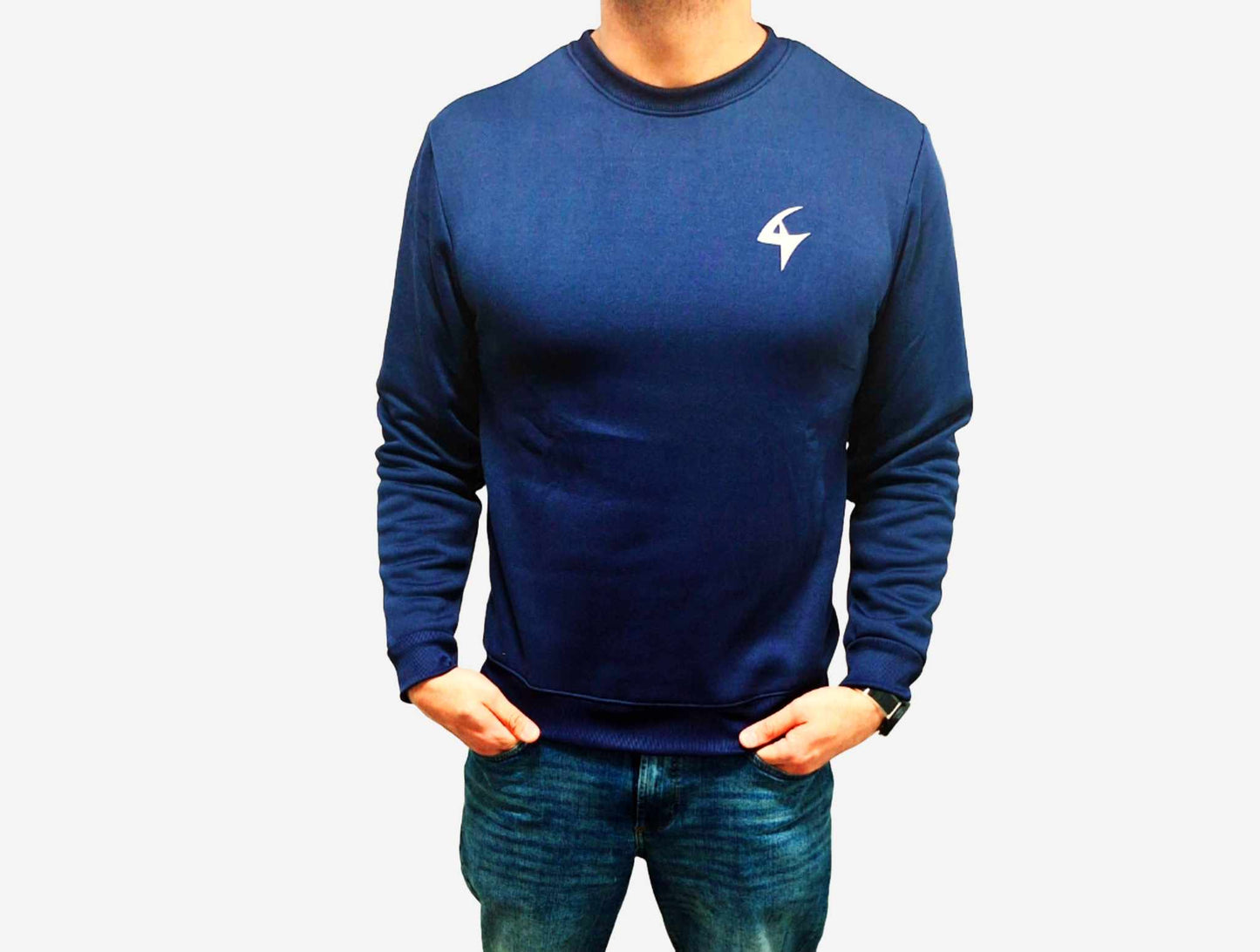Men's Lightweight Fleece Crewneck - Comfortable Pullover Sweatshirt Blue