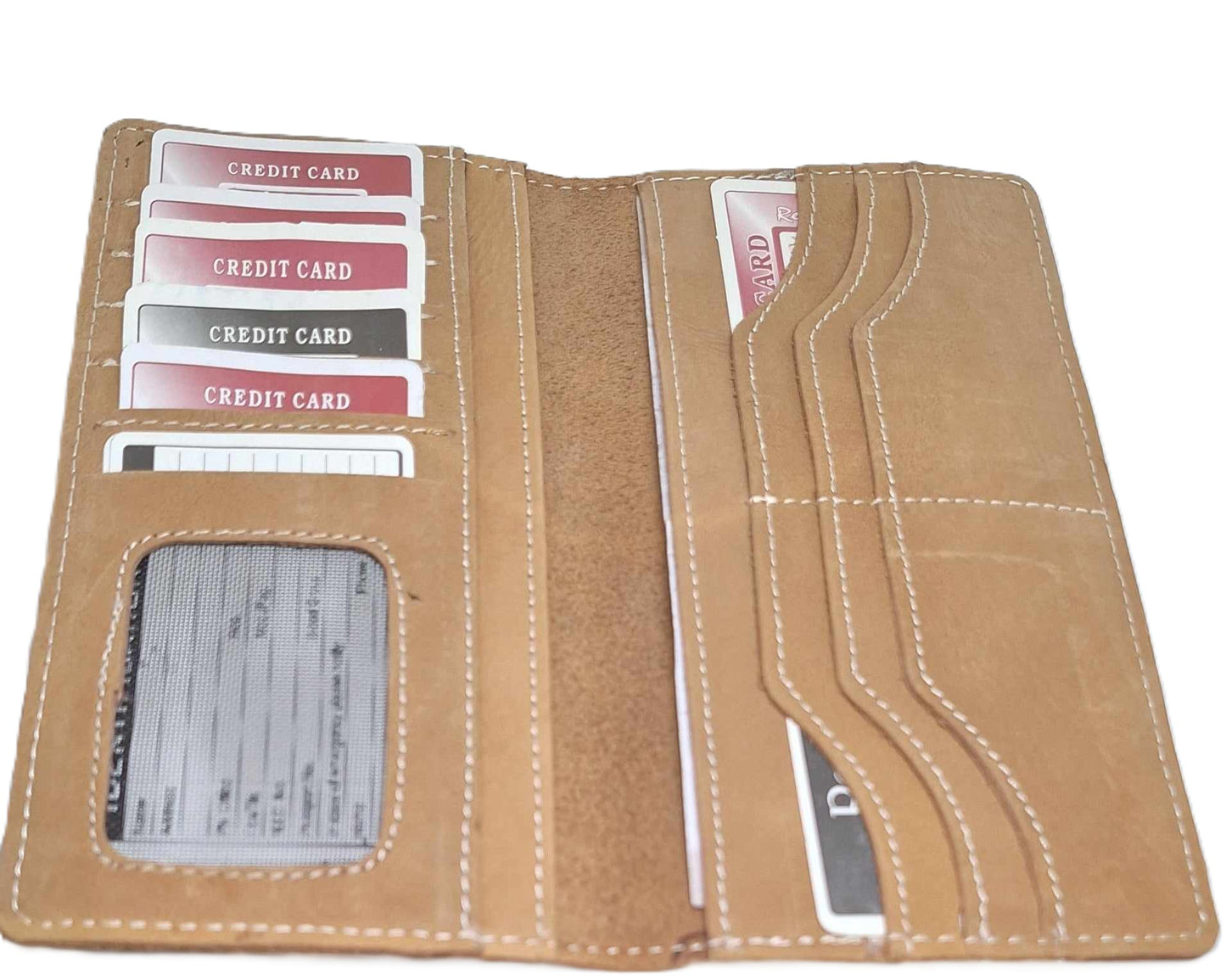 High Quality Bifold Men BusinessWallet Long Clutch Leather Purse ID Card Holder