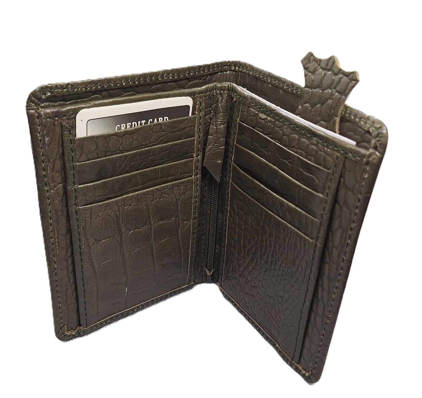 Designer Genuine Leather Sheepskin Wallet - Durable Crocodile Pattern