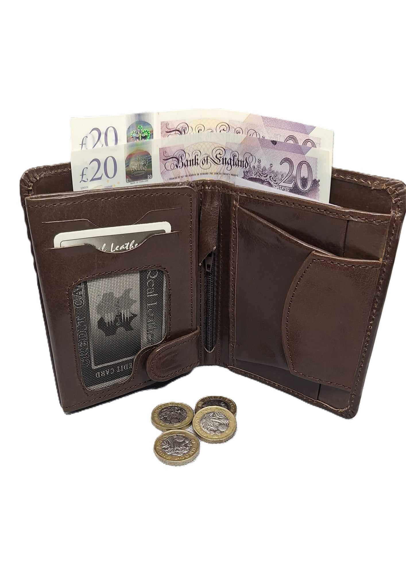 Genuine Soft Leather Wallet for Men - High Quality Durable Design - Slim Bifold