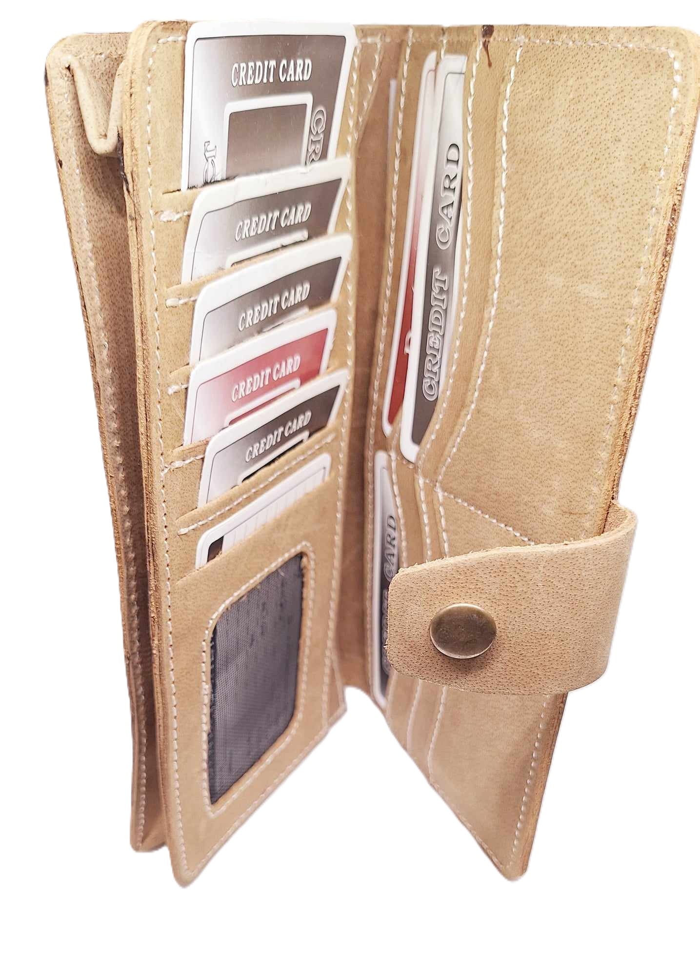 High Quality Bifold Men Business Wallet Long Clutch Leather Purse ID Card Holder