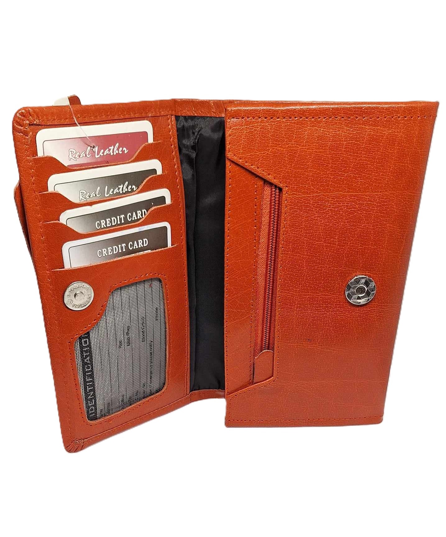 Elegant Leather Clutch Wallet for Women – Stylish Purse with Card Slots