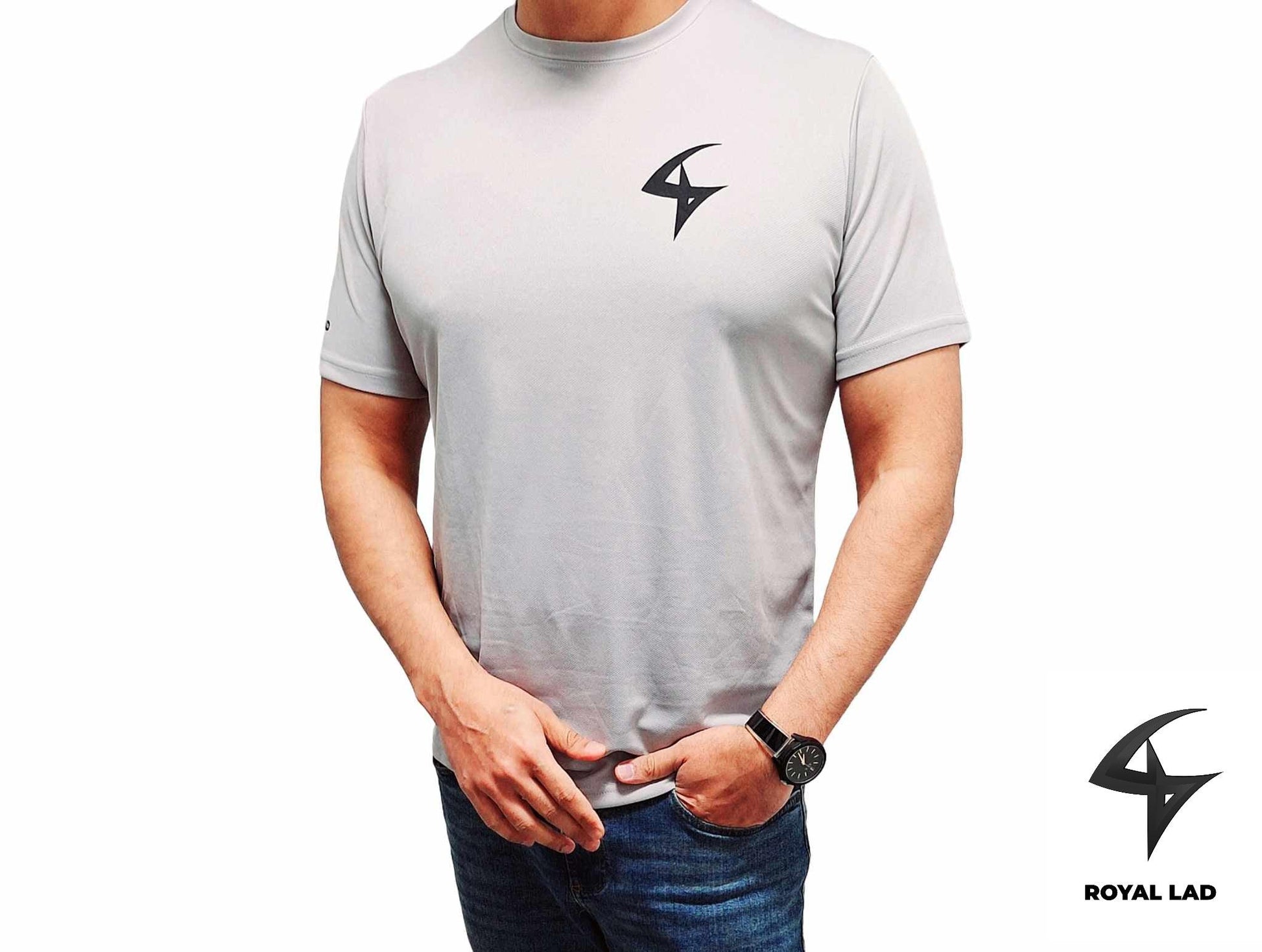 Men's Grey Dri-FIT Workout Shirt – Lightweight Performance Tee for Training & Exercise - Epic Entertainers