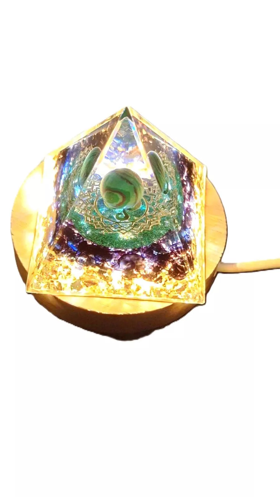 Reiki Meditation Pyramid Kit with Natural Crystals - Epic Entertainers