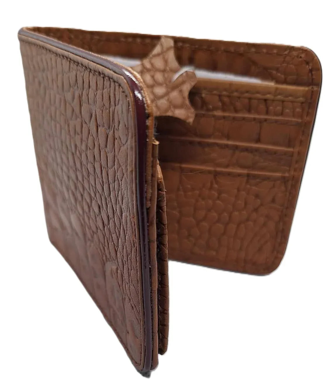 Men's Designer Leather Wallet – Genuine, Durable with Crocodile Pattern - Epic Entertainers