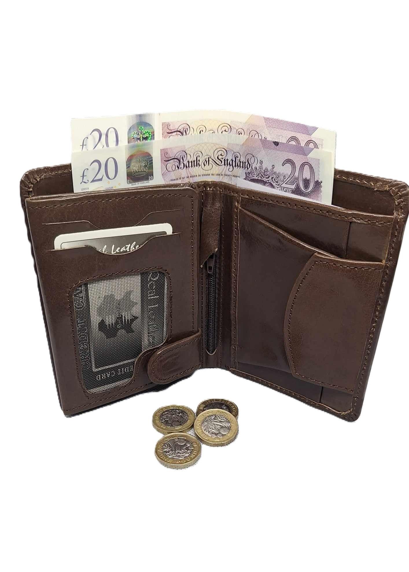 Men's Slim Leather Wallet – Genuine Soft Leather, Bifold & Durable - Epic Entertainers