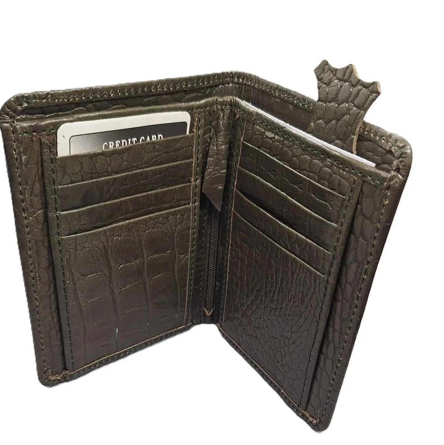 Crocodile Pattern Leather Wallet – Designer Sheepskin, Genuine & Durable - Epic Entertainers