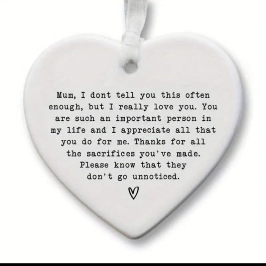 Personalized Mother's Day Gift – Handmade Heart Hanging Decor Keepsake for Mom - Epic Entertainers