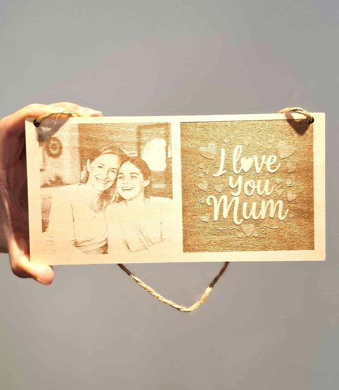 Mum Gift | Engraved Wooden "Love You" Plaque | Perfect Birthday or Mother’s Day Gift for Mum | Heartfelt Mummy Keepsake Sign - Epic Entertainers