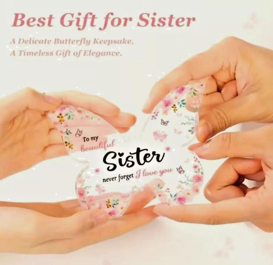 Sister Birthday Gift – Love You Butterfly Acrylic Plaque Sign | Heartfelt Personalized Present for Sister - Epic Entertainers