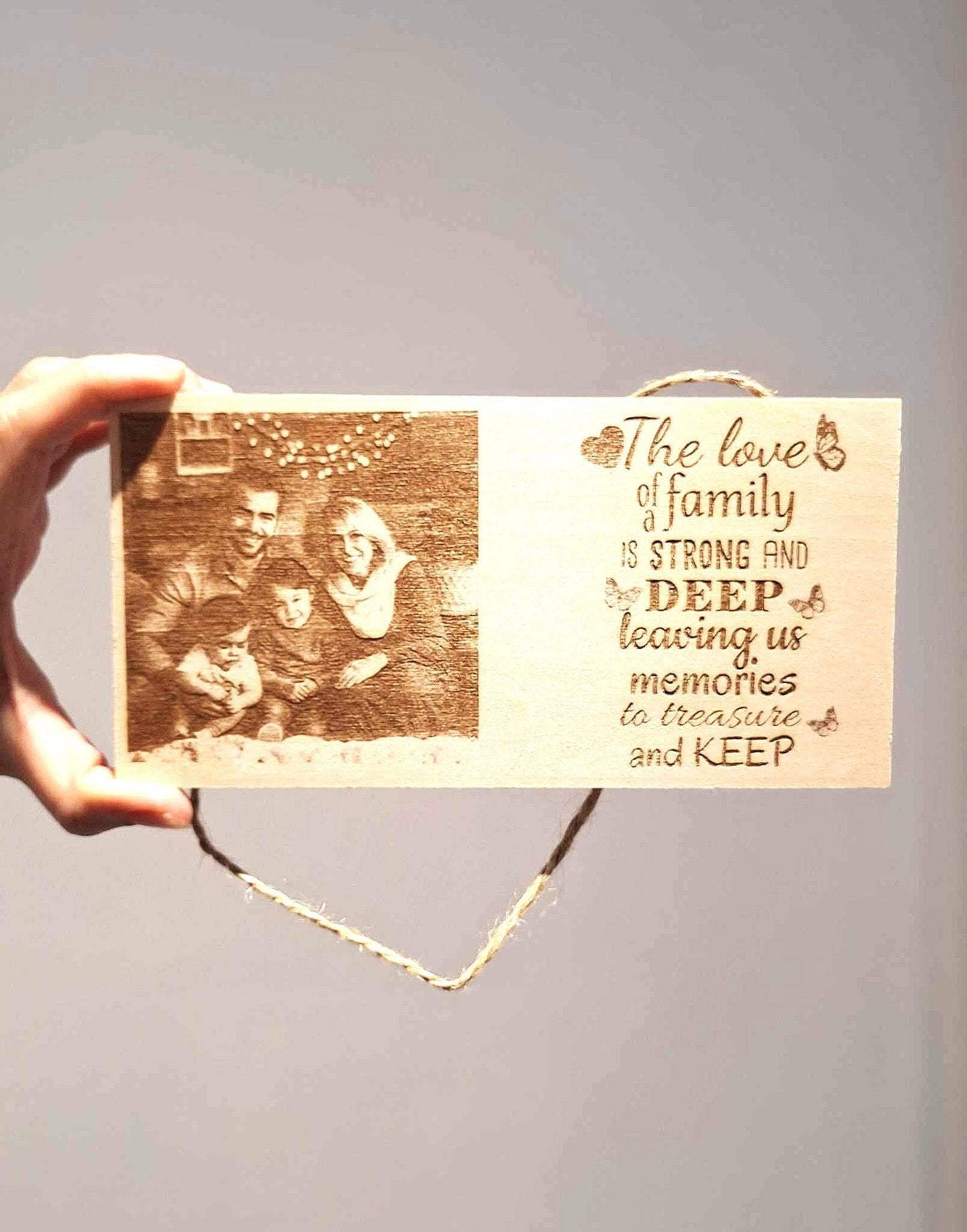 Personalised Family Photo Plaque | Engraved Wooden Sign | Custom Hanging Wall Decor | Unique Birthday or All Occasions Gift - Epic Entertainers