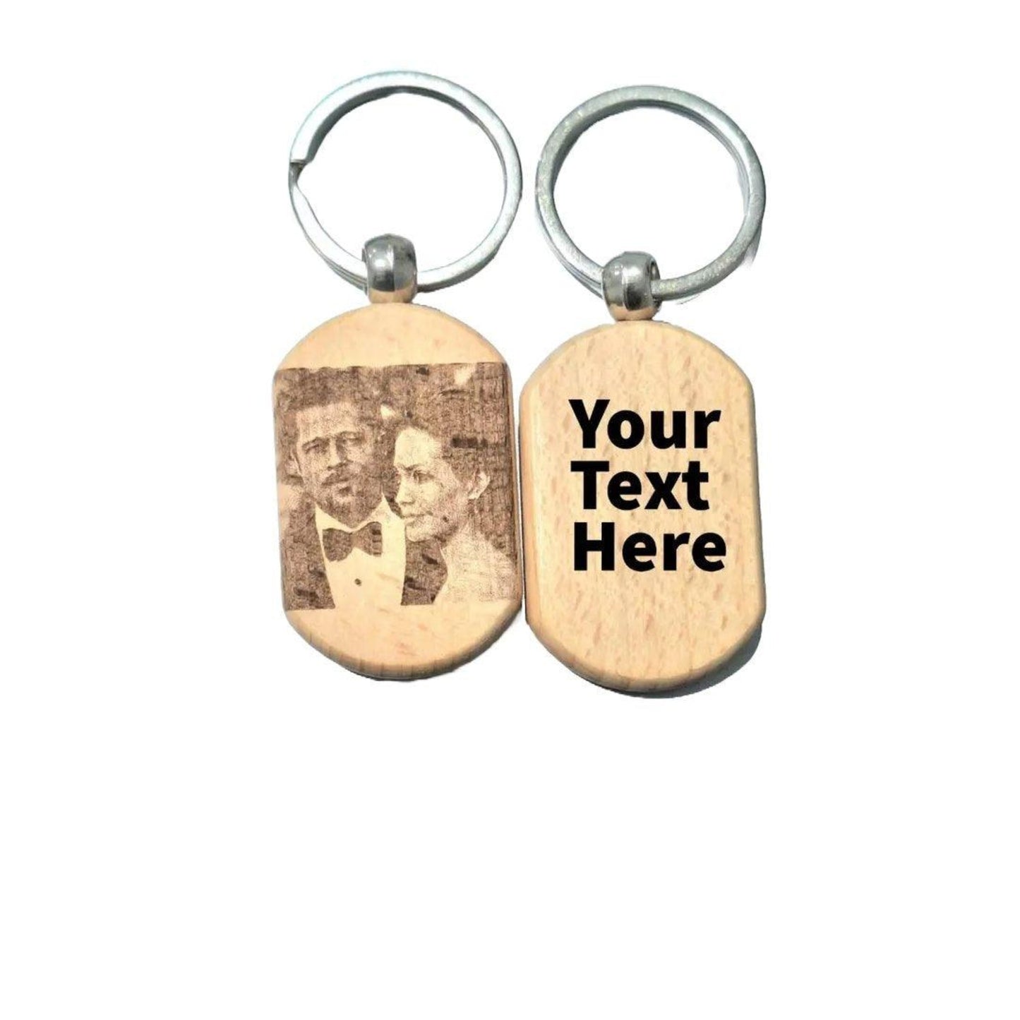 Personalised Wooden Keychain | Custom Engraved Photo Keychain | Thoughtful Keepsake Gift for Her, Him, Friends & Family - Epic Entertainers