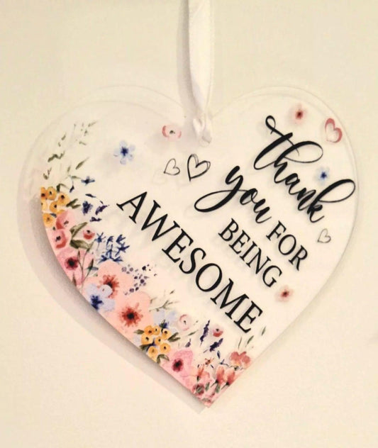 Heart Shaped Thank You Gifts - Small Hanging Decor for Women & Men - Epic Entertainers