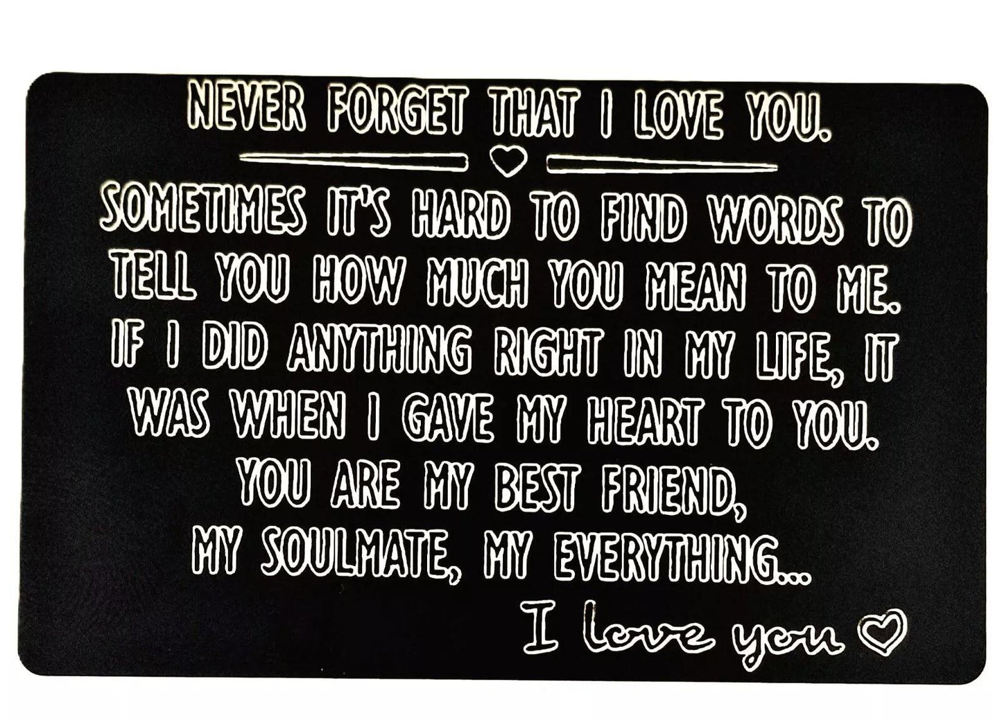 Sentimental Verse Keepsake Wallet Cards - Unique Purse, Wallet & Cardholder Gift - Epic Entertainers