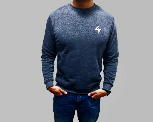 Men's Lightweight Fleece Crewneck - Comfortable Pullover Sweatshirt Grey