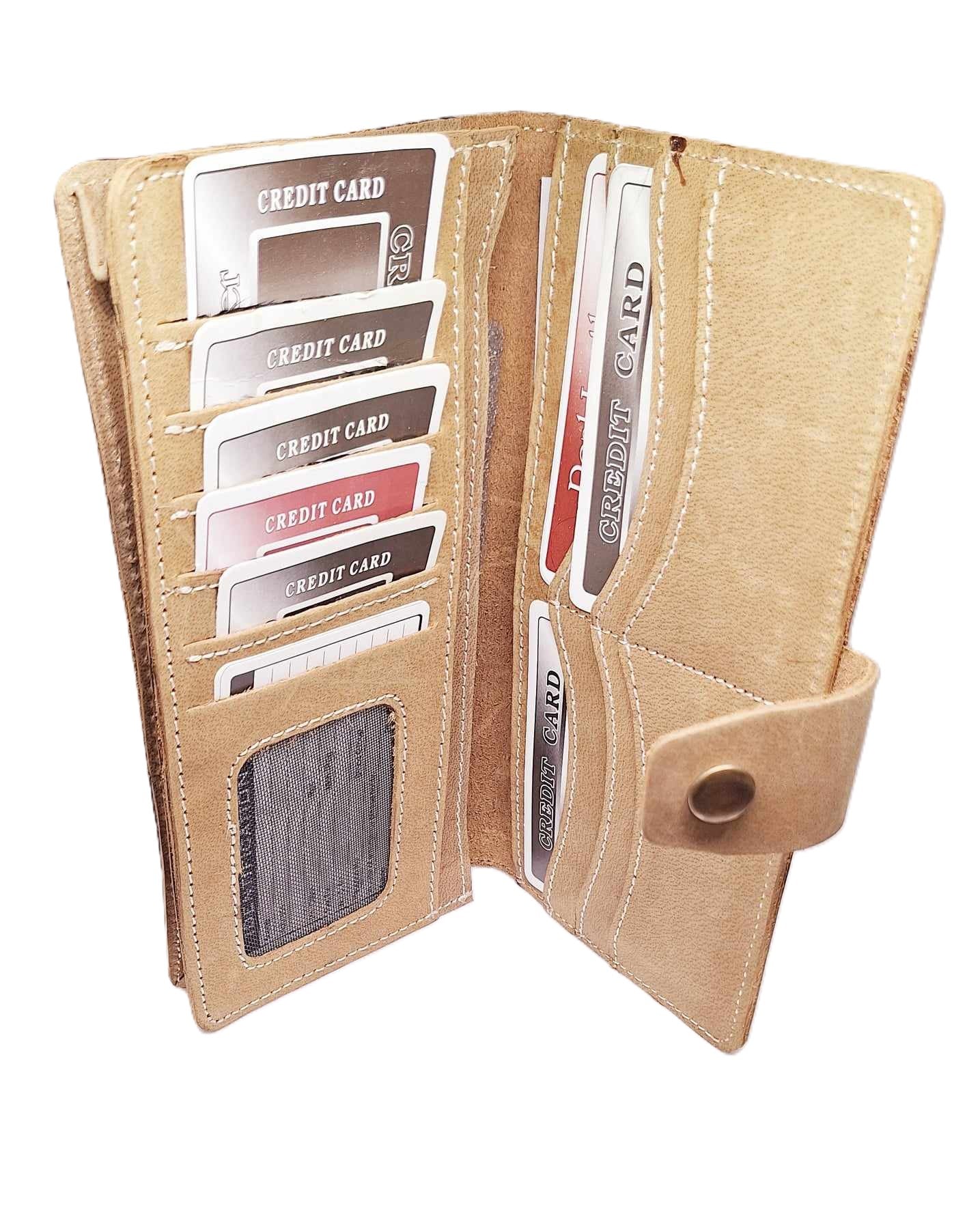 High Quality Bifold Men Business Wallet Long Clutch Leather Purse ID Card Holder