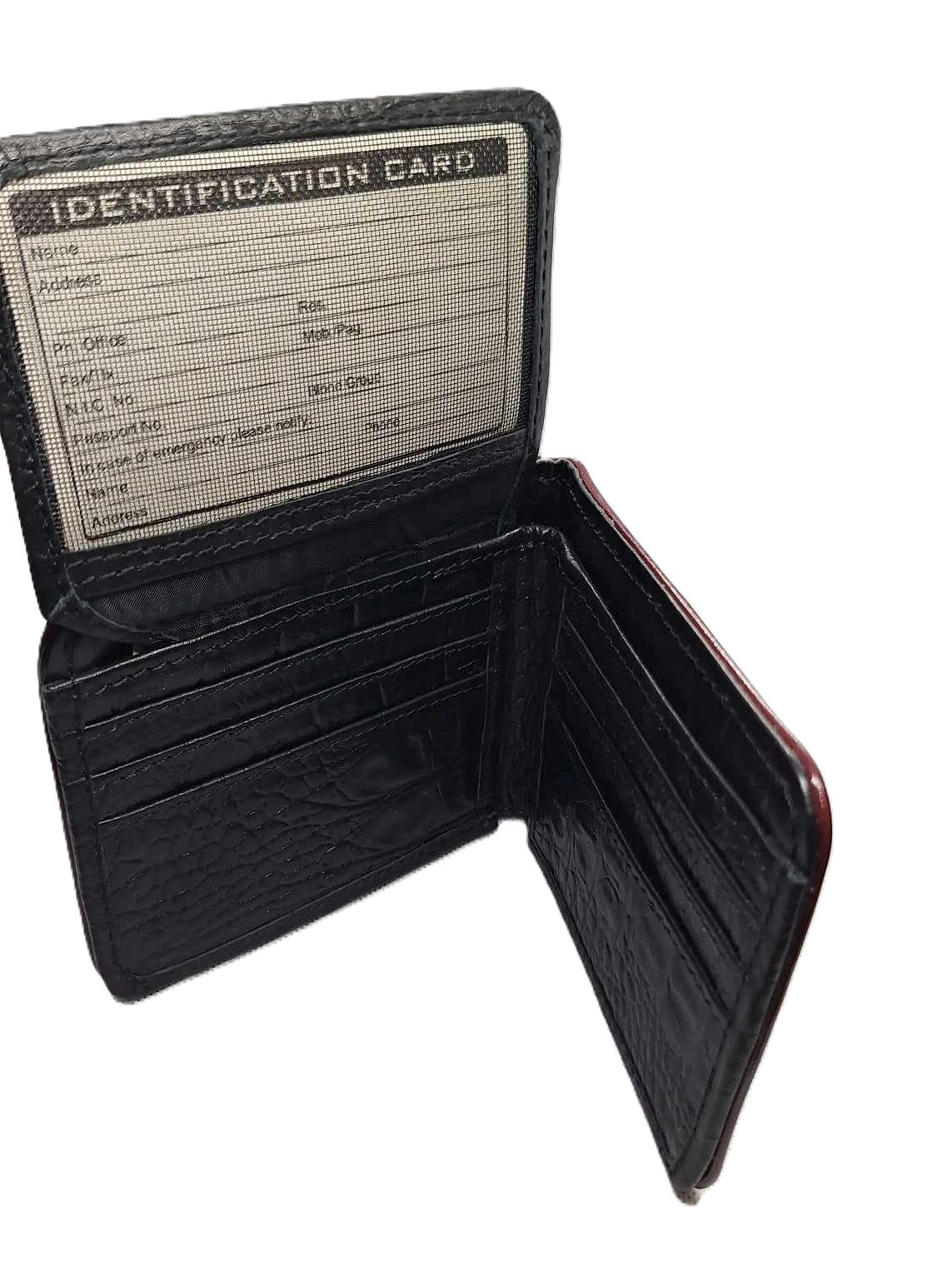 Men’s Designer Genuine Leather Wallet - Durable Crocodile Pattern - High Quality