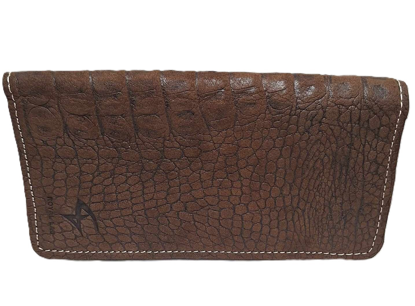 High Quality Bifold Men Business Wallet Long Clutch Leather Purse ID Card Holder Crocodile Pattern