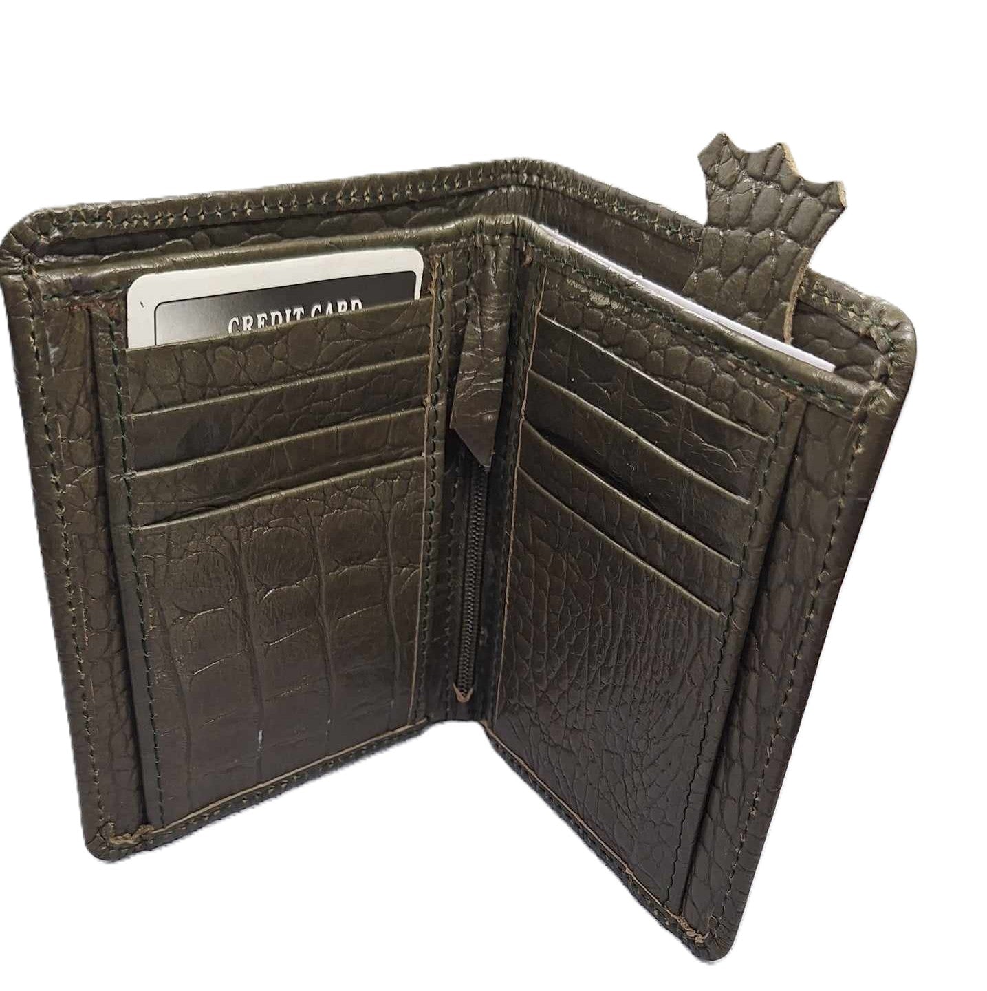 Designer Genuine Leather Sheepskin Wallet - Durable Crocodile Pattern