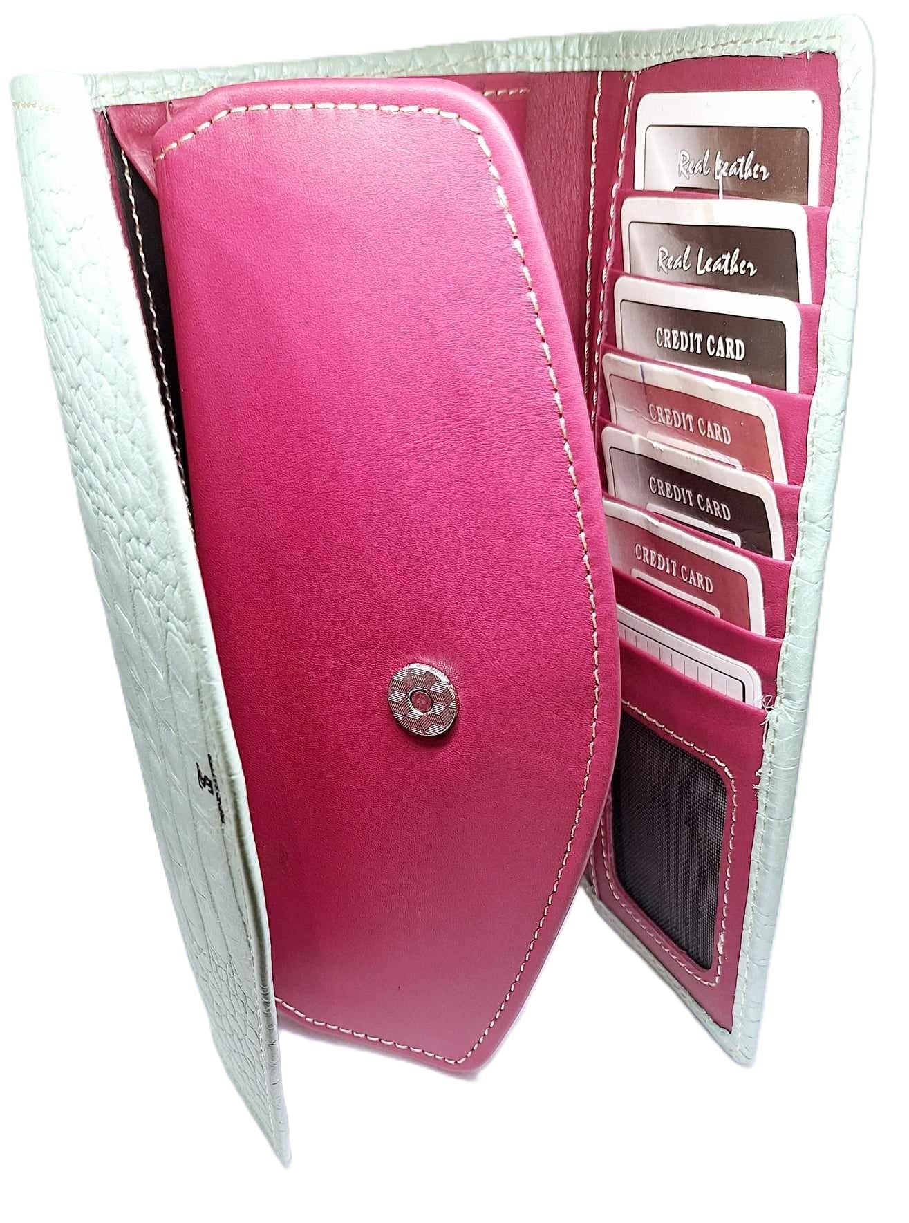 Elegant Light Green & Pink Crocodile Print Leather Handbag – Stylish