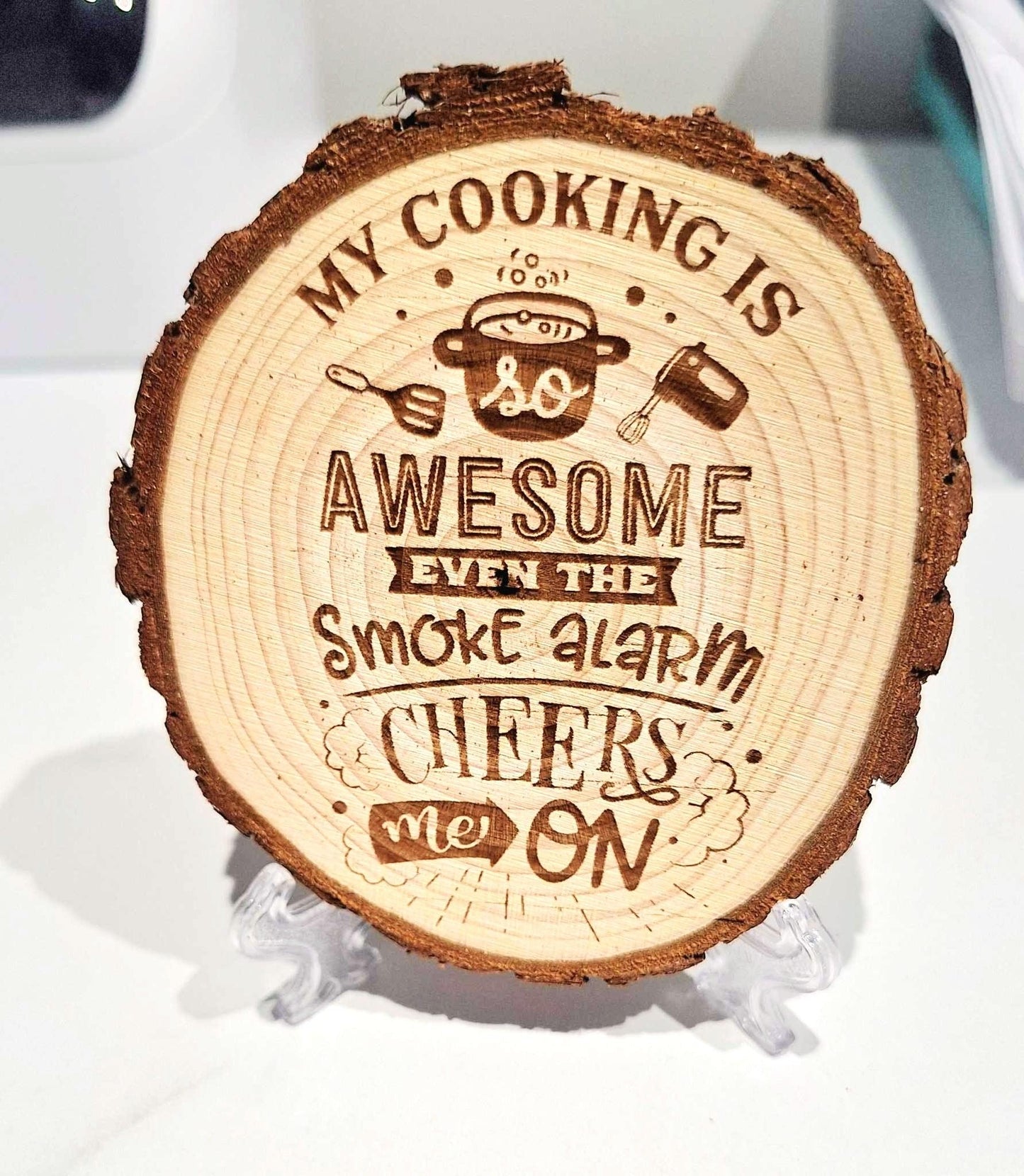 Wooden Kitchen round Decor - Fun Decorative Sign for Organised Kitchens Gift - Epic Entertainers