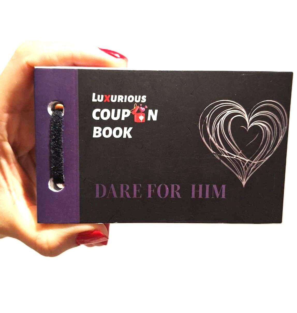 Coupon Book for Him - Printed Fun & Romantic Adventures - Birthday - Valentine’s Day for Boyfriend, Husband - Valentine's Day - Birthday Gift - Dare for Him Coupon Book - Epic Entertainers