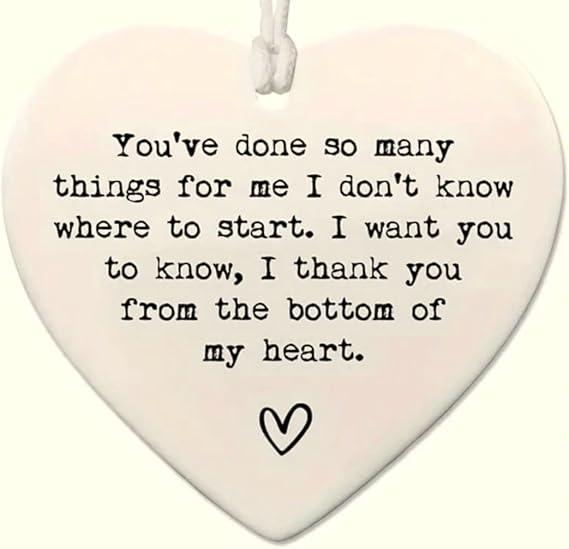 Heart Shaped Thank You Gift - Small Hanging Decor for Women & Men- Cute Heart Ornament - Valentine's Day Gift Appreciation Gift - Epic Entertainers