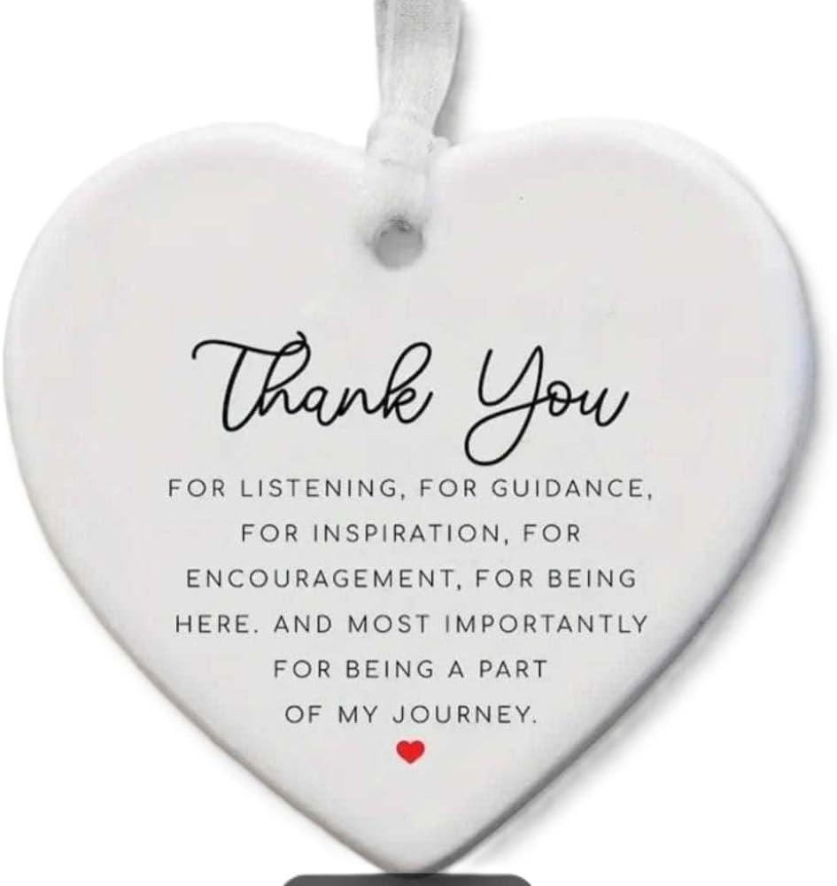Heart Shaped Thank You Gift - Small Hanging Decor for Women & Men - Cute Heart Ornament - Valentine's Day Gift Appreciation Gift - Epic Entertainers