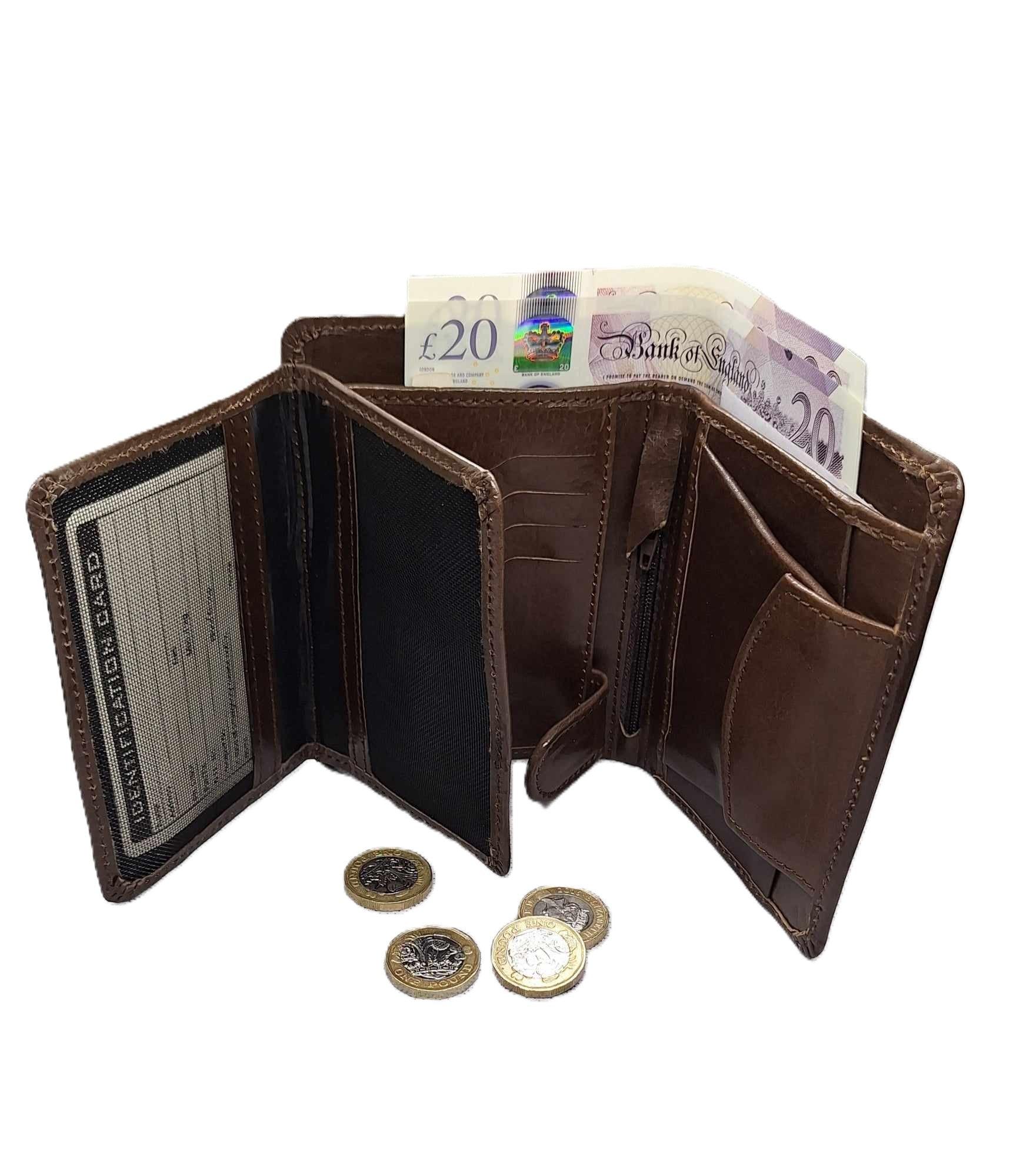 Men's Slim Leather Wallet – Genuine Soft Leather, Bifold & Durable - Epic Entertainers