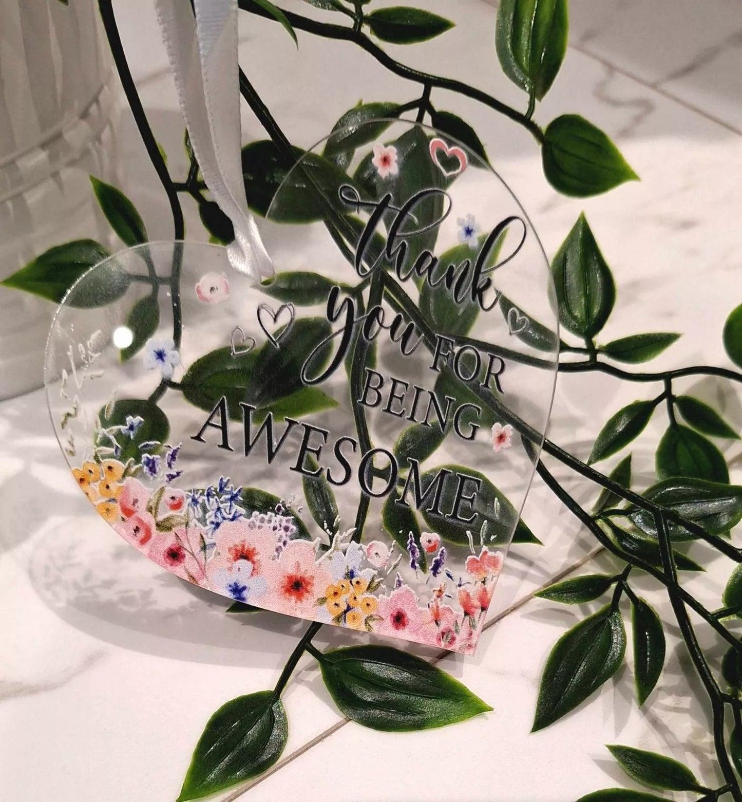 Heart Shaped Thank You Gifts - Small Hanging Decor for Women & Men - Epic Entertainers