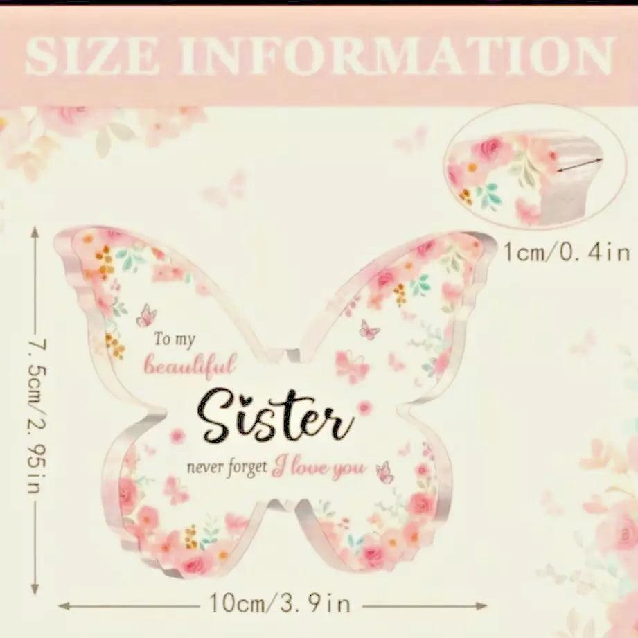Sister Birthday Gift – Love You Butterfly Acrylic Plaque Sign | Heartfelt Personalized Present for Sister - Epic Entertainers
