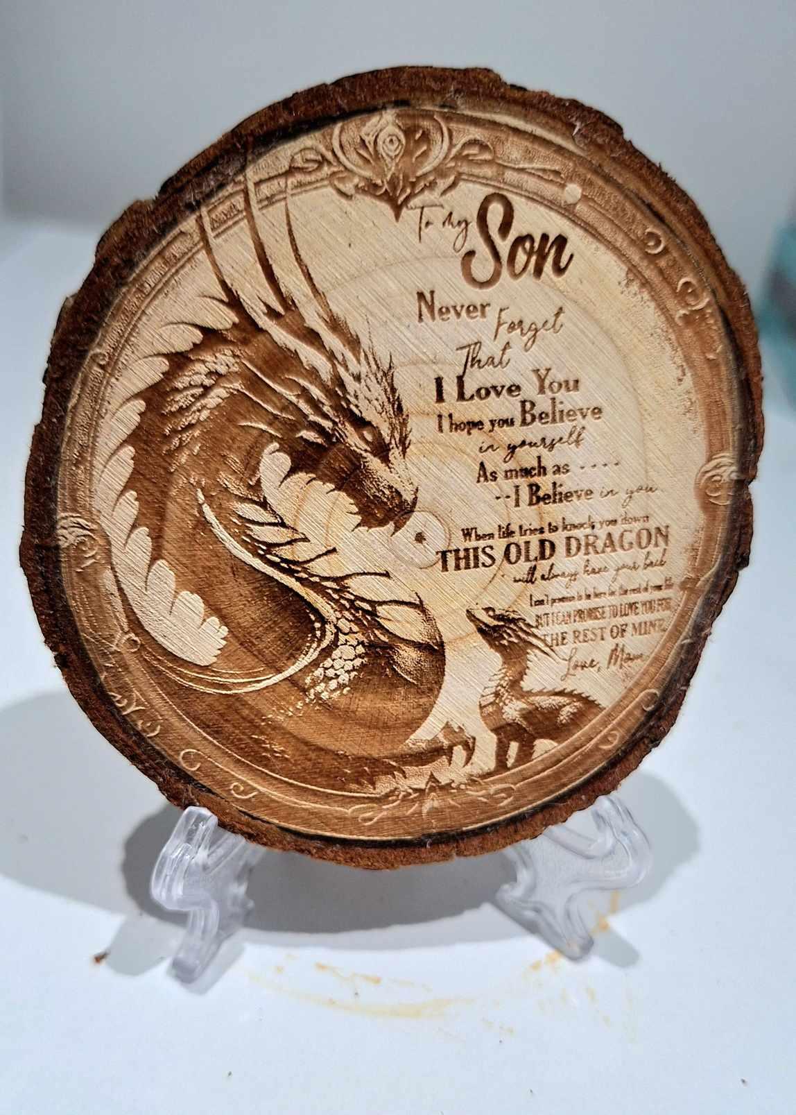 Gift for Son – Wooden “To My Son” Round Decorative Sign | Meaningful Room Decor Keepsake - Epic Entertainers
