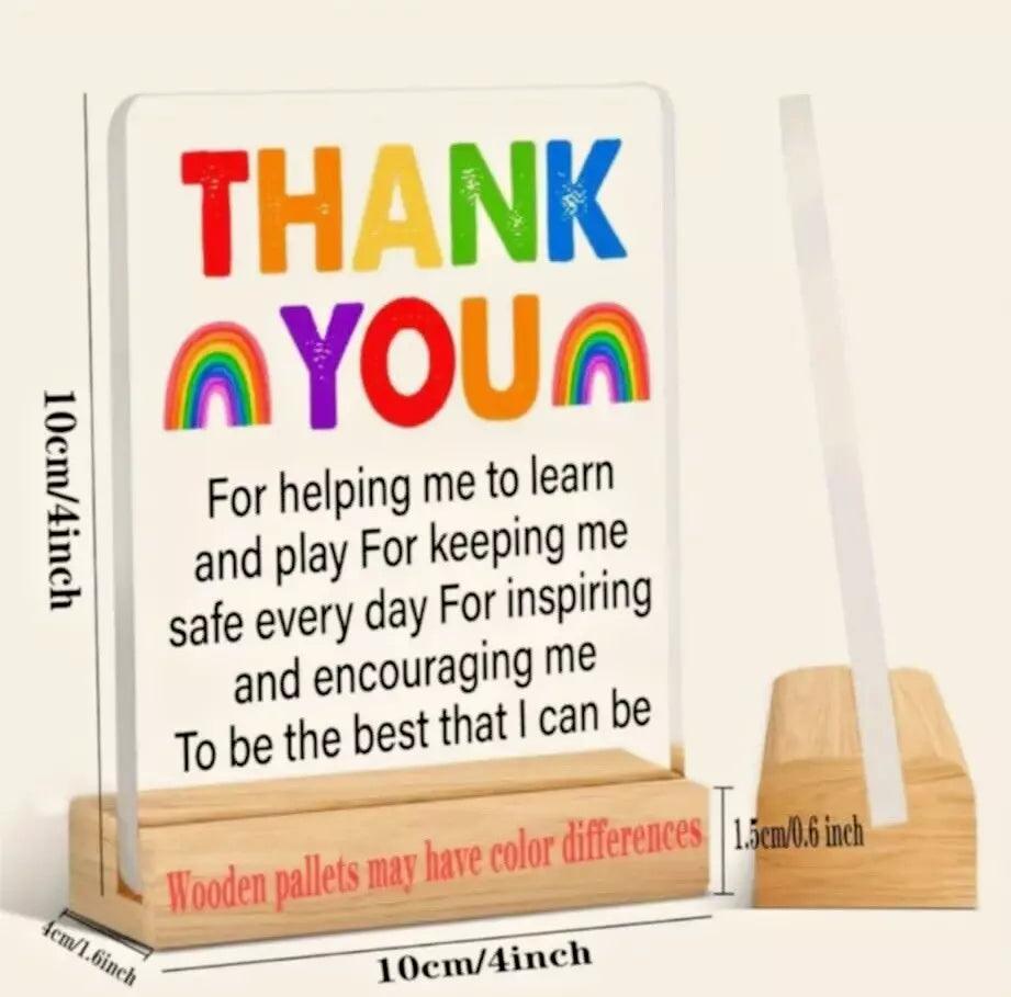 Thank You Gift – Elegant Appreciation Plaque | Perfect for Teacher, Co-worker, Mum & All Occasions - Epic Entertainers