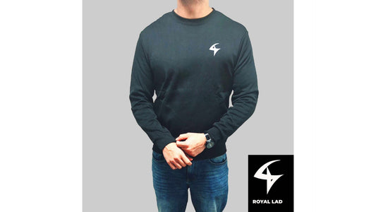 Men's Lightweight Fleece Crewneck - Comfortable Pullover Sweatshirt Black