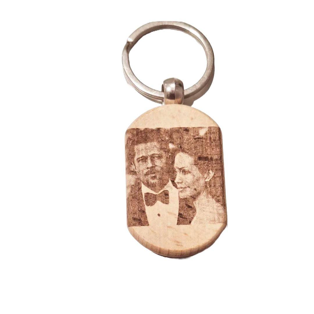 Personalised Wooden Keychain – Custom Engraved Photo Keychain for All Occasions |Thoughtful Keepsake for Her, Him, Friends & Family - Epic Entertainers