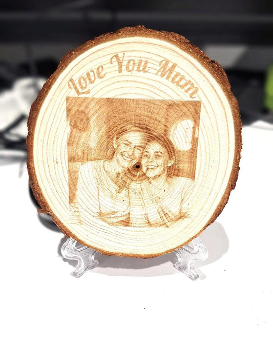 Mother's Day Gift - Laser Engraved Round Plaque - Custom Wood Mum Present - Epic Entertainers