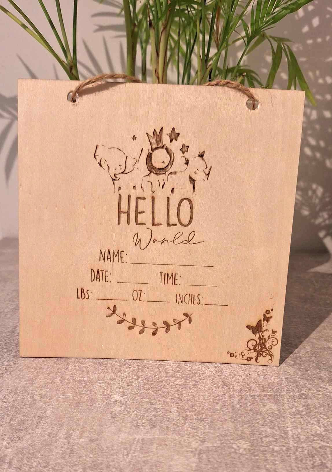 wooden baby sign, custom baby keepsake, newborn decor, engraved baby plaque