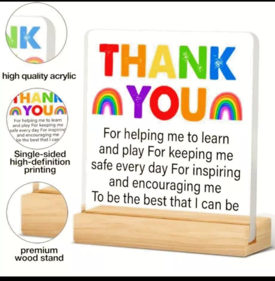 Thank You Plaque | Teacher Gift | Co-worker Gift | Mother's Day | All Occasions - Epic Entertainers