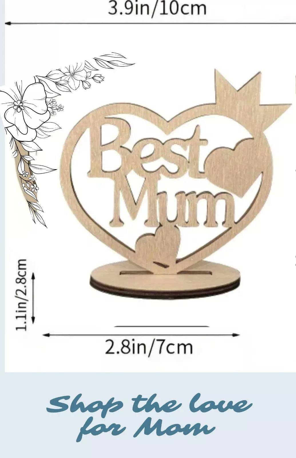 Personalised Engraved Wooden Heart Plaque for Mum Freestanding Mother’s Day gift - Epic Entertainers