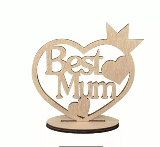 Personalised Engraved Wooden Heart Plaque for Mum Freestanding Mother’s Day gift - Epic Entertainers
