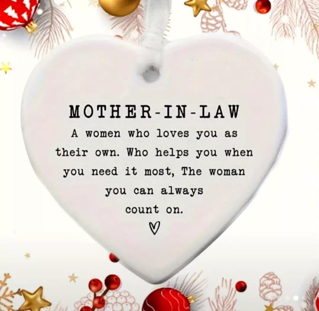 Heart Shaped Mother In Law Gifts - Small Hanging Decor for Some One Special Gift - Epic Entertainers