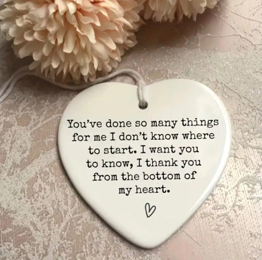 Heart Shaped Thank You Gift - Small Hanging Decor for Women & Men- Cute Heart Ornament - Valentine's Day Gift Appreciation Gift - Epic Entertainers