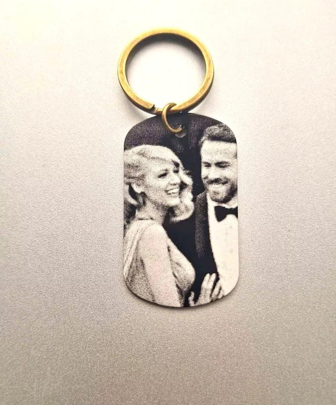 Personalised Custom Engraved Keychain with Your Photo - Photo Keychain Gift for Valentine's Day, Anniversary, Birthday - All Occasions Gift for Him/Her, Upload Your Design for a Special Keepsake - Epic Entertainers