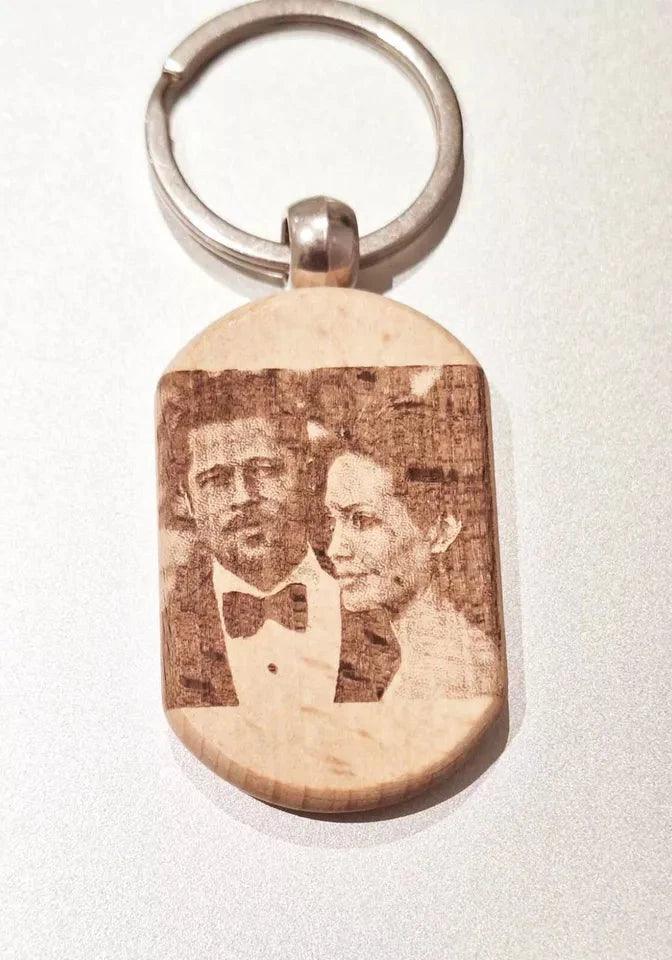 Personalised Wooden Keychain – Custom Engraved Photo Keychain for All Occasions |Thoughtful Keepsake for Her, Him, Friends & Family - Epic Entertainers