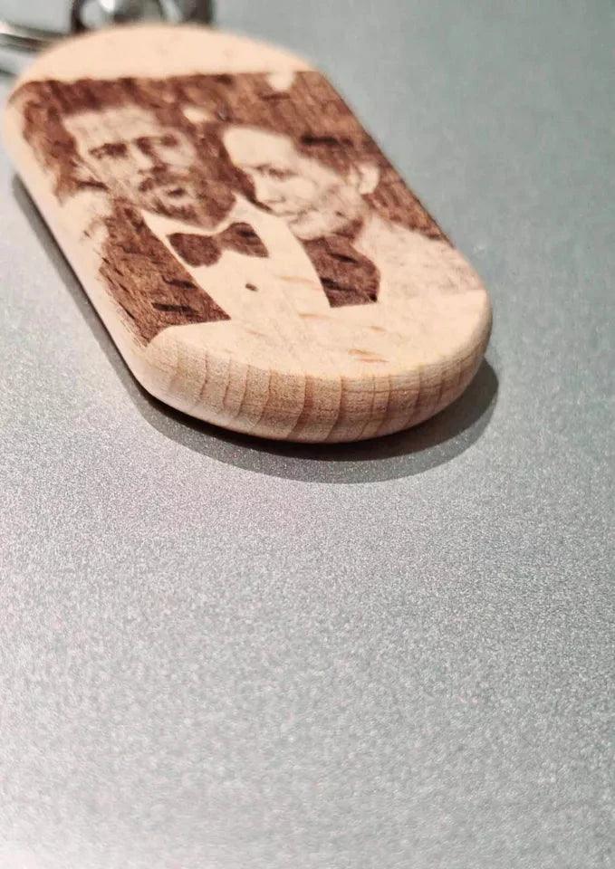Personalised Wooden Keychain – Custom Engraved Photo Keychain for All Occasions |Thoughtful Keepsake for Her, Him, Friends & Family - Epic Entertainers