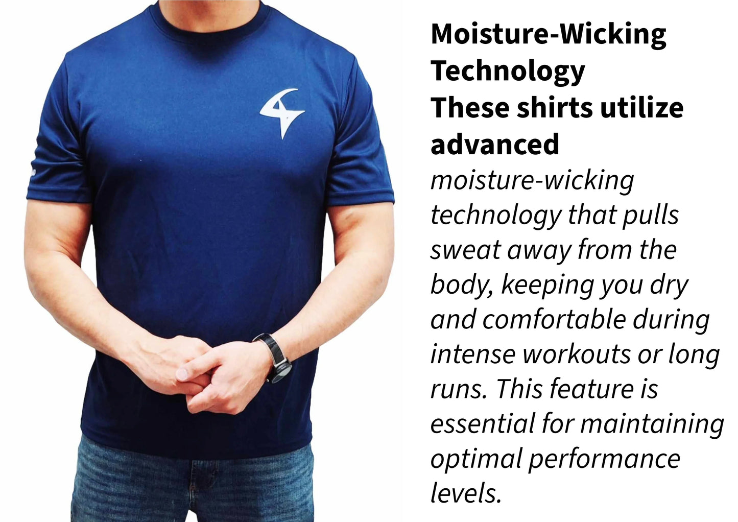 Men's Blue Dri-FIT Workout Shirt – Lightweight Performance Tee for Training & Gym - Epic Entertainers